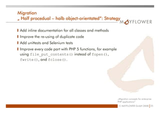 Migration Concepts For Enterprise PHP Applications