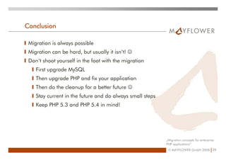 Migration Concepts For Enterprise PHP Applications