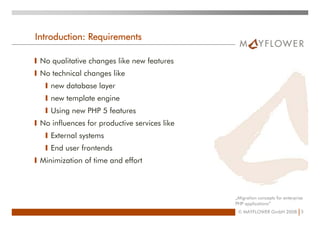 Migration Concepts For Enterprise PHP Applications