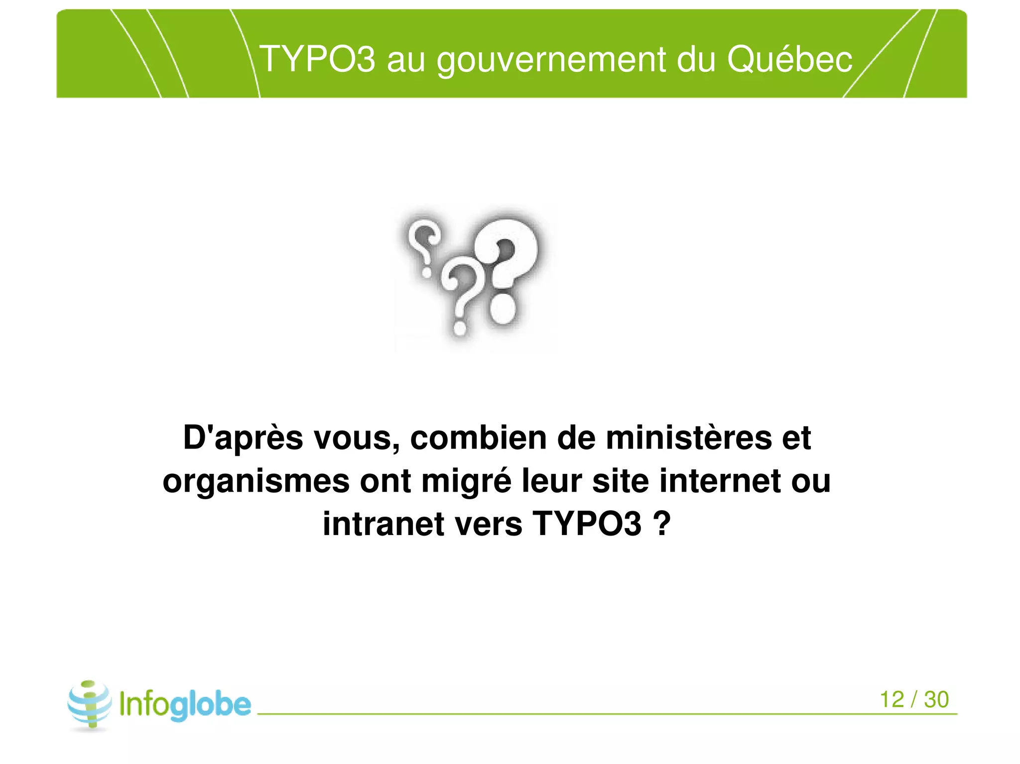 Migration du site du MDEIE vers le CMS TYPO3
