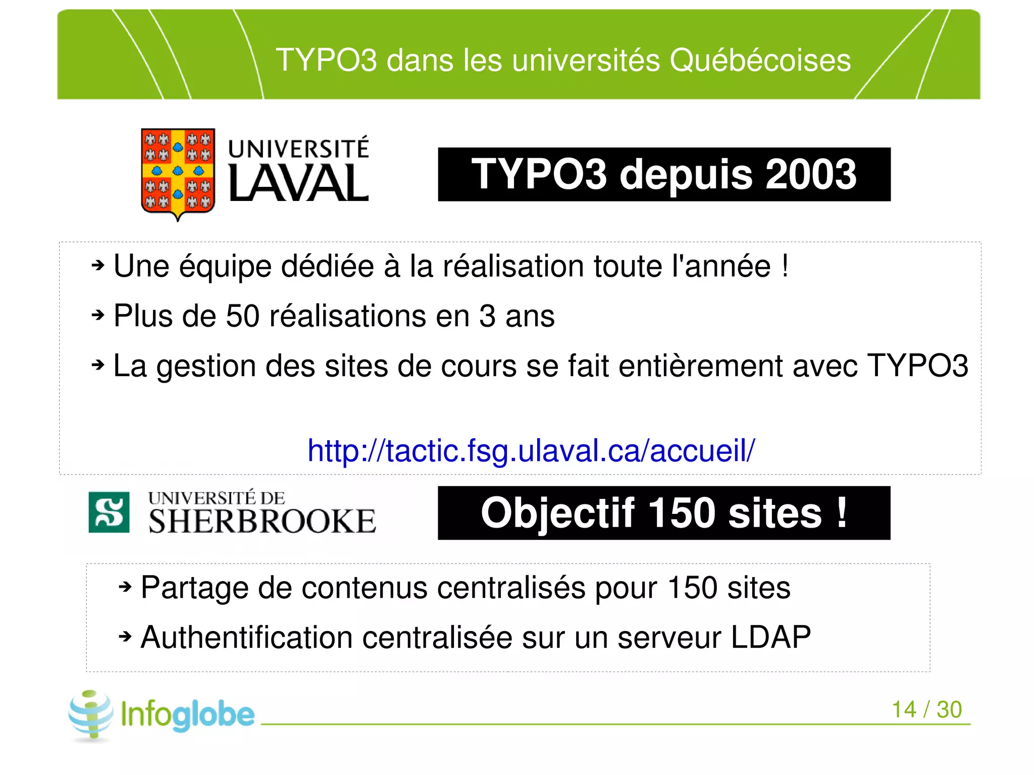 Migration du site du MDEIE vers le CMS TYPO3