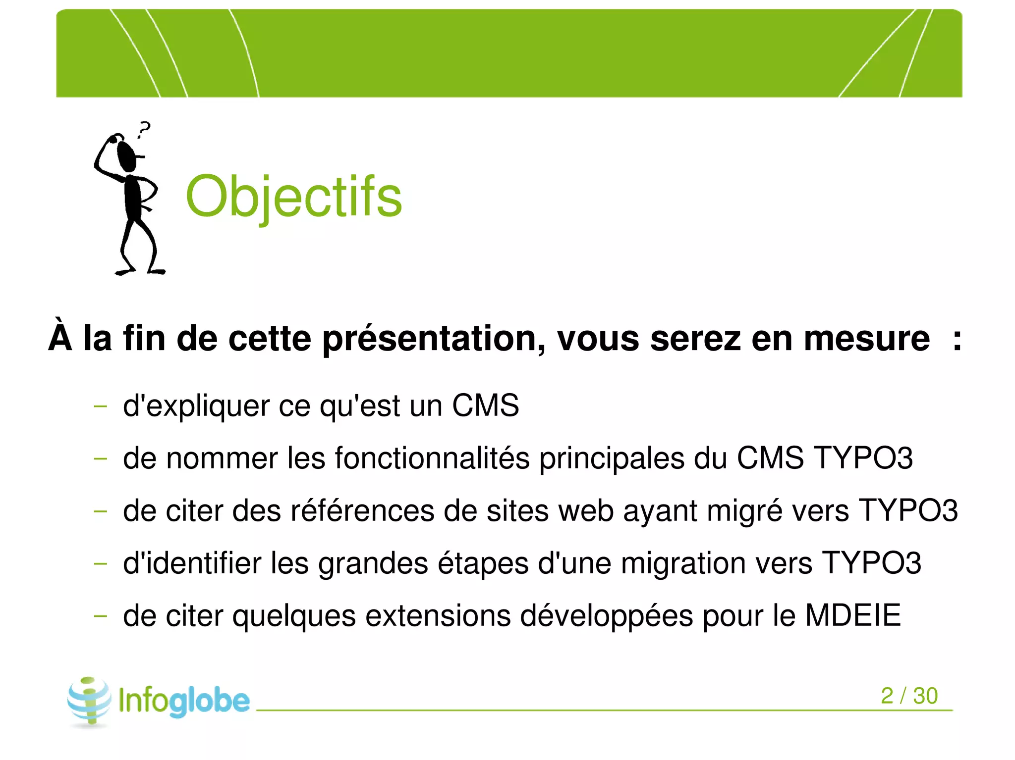 Migration du site du MDEIE vers le CMS TYPO3