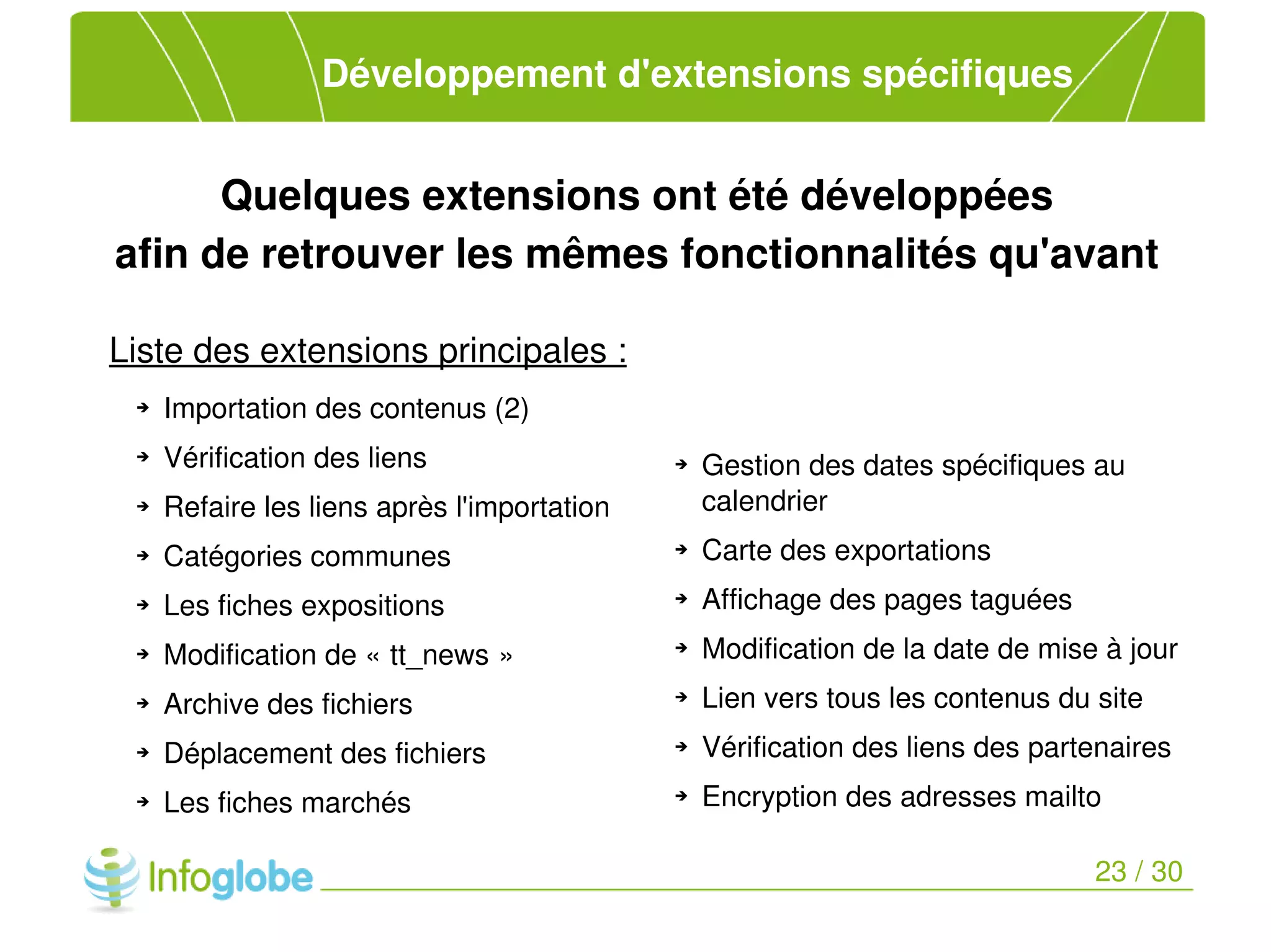 Migration du site du MDEIE vers le CMS TYPO3