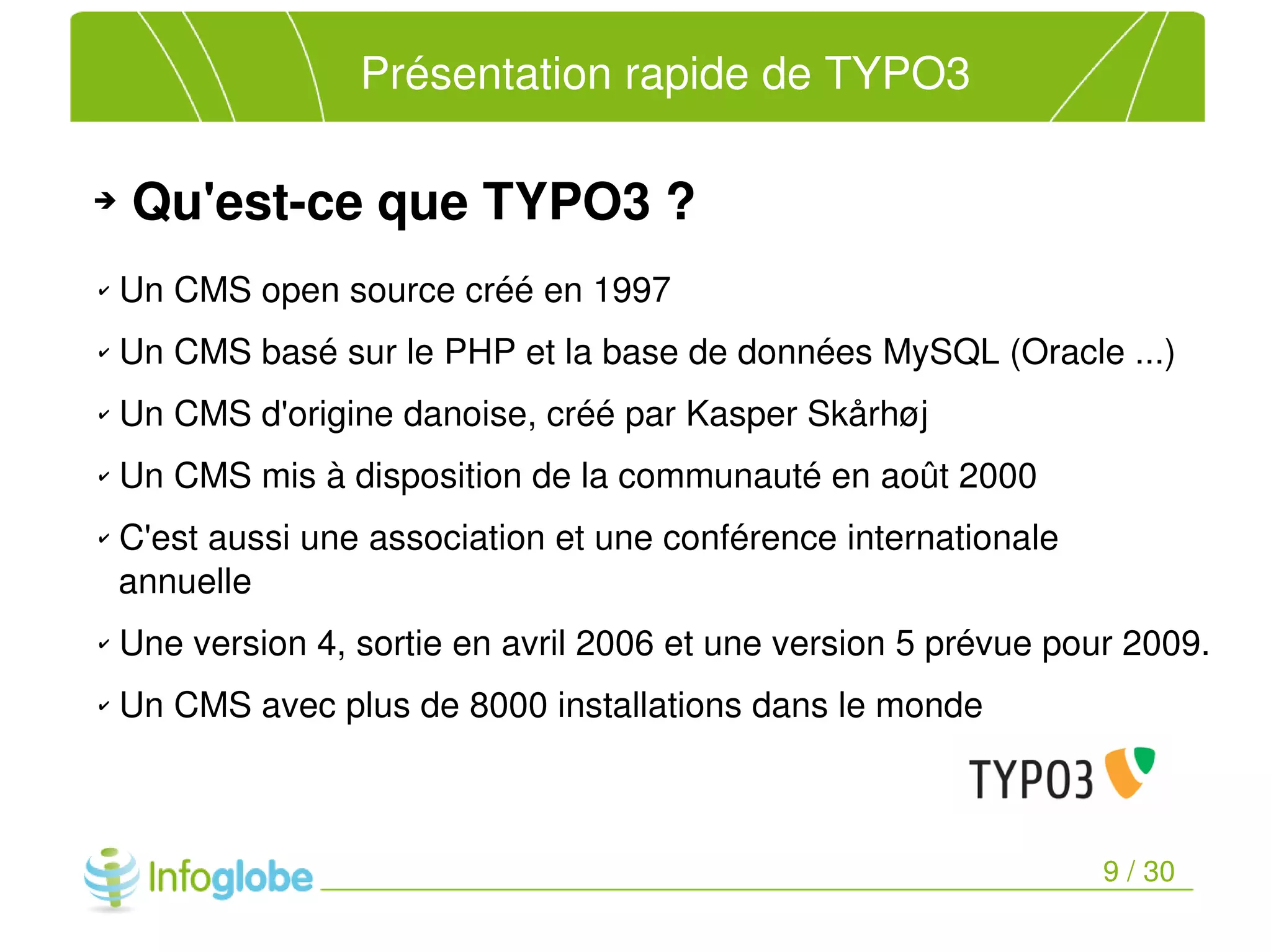 Migration du site du MDEIE vers le CMS TYPO3