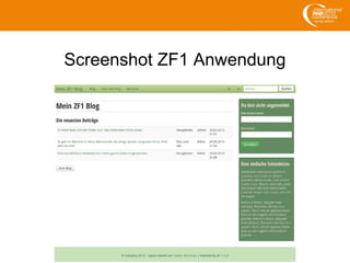 Screenshot ZF1 Anwendung
 