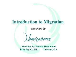 Introduction to Migration presented by Modified by Pamela Hammond Brantley Co HS Nahunta, GA 