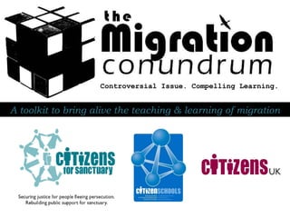 Controversial Issue. Compelling Learning. A toolkit to bring alive the teaching & learning of migration 