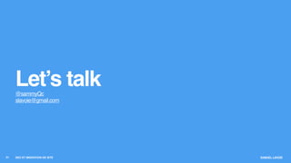 SEO ET MIGRATION DE SITE SAMUEL LAVOIE
Let’s talk
31
@sammyQc
slavoie@gmail.com
 