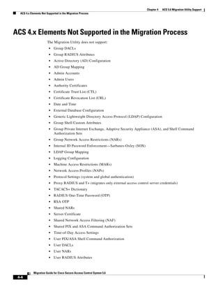 CISCO ACS 5.6 Migration Guide | PDF