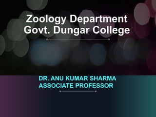 Zoology Department
Govt. Dungar College
DR. ANU KUMAR SHARMA
ASSOCIATE PROFESSOR
 