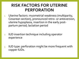 Migration Risk Iud Migration of iud (dr.rafi rozan) | PPTX