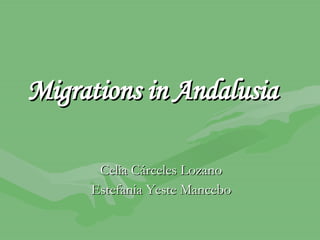 Migrations in Andalusia   Celia Cárceles Lozano Estefania Yeste Mancebo 