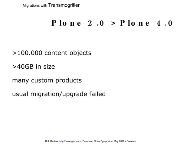 Migrations With Transmogrifier | ODP | Technology & Computing