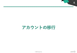 ©2020 Graat Inc.
アカウントの移行
6
 