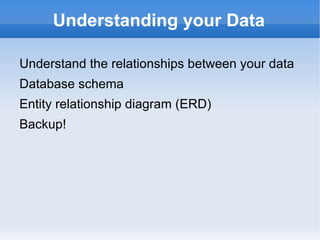Migrating your data to a common format