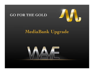 GO FOR THE GOLD



      MediaBank Upgrade
 