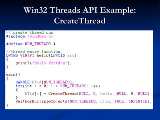Win32 Threads API Example: CreateThread 