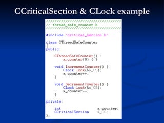 CCriticalSection & CLock example 