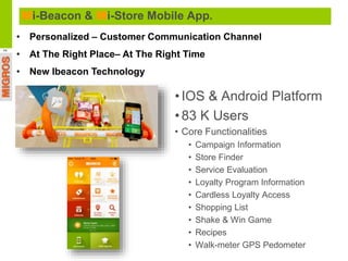 P4 
Mi-Beacon & Mi-Store Mobile App. 
• Personalized – Customer Communication Channel 
• At The Right Place– At The Right ...