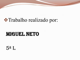 Trabalho realizado por:

 Miguel Neto

 5ª L
 