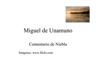 Miguel de Unamuno Comentario de Niebla Imágenes: www.flickr.com 