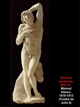 Esclavo  moribundo , 229 cm.  Mármol blanco. 1510-1513 (Tumba de Julio II) 