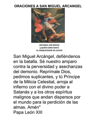 oracion a san miguel arcangel exorcismo juan 23 2025