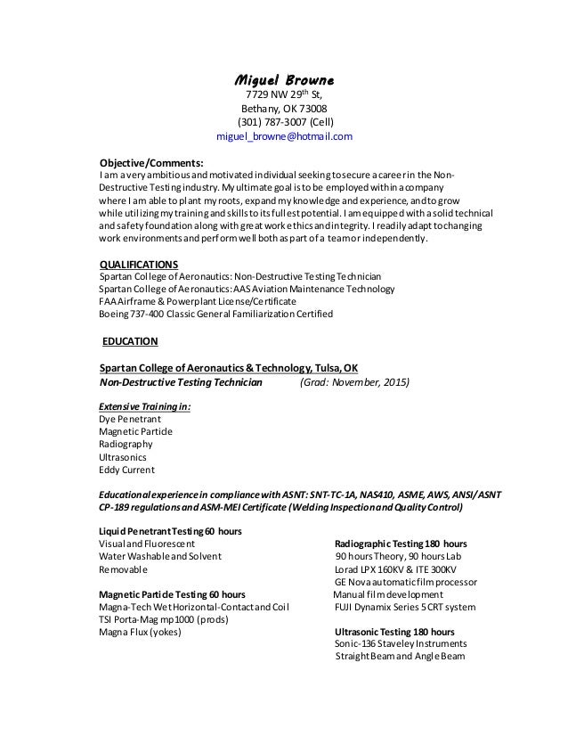 ndt resume format