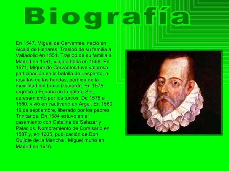 Miguel De Cervantes Bio