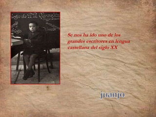 Se nos ha ido uno de los grandes escritores en lengua castellana del siglo XX juanjo 