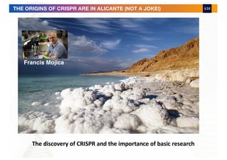 Francis Mojica
THE ORIGINS OF CRISPR ARE IN ALICANTE (NOT A JOKE!)
The discovery of CRISPR and the importance of basic research
 