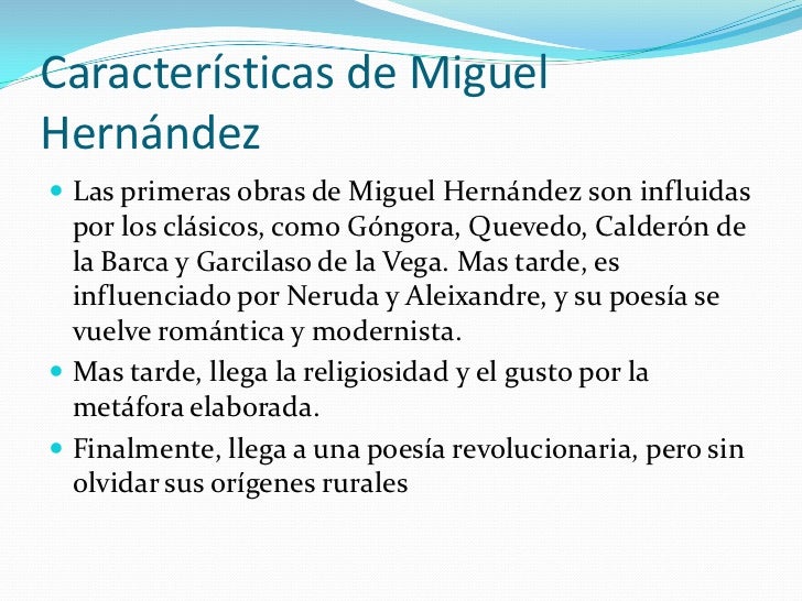 Resultado de imagen de poesÃ­a de miguel hernÃ¡ndez caracterÃ­sticas