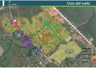 N
Esc 1:15000

Usos del suelo

Espacios verdes

Industria
Equipamiento

Residencial
Comercios

 