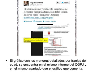 • El gráfico con los menores detallados por franjas de
edad, se encuentra en el mismo informe del CGPJ y
en el mismo apartado que el gráfico que comenta.
 