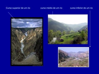 Curso superior de um rio curso médio de um rio curso inferior de um rio
 