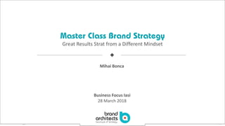 1Addictive-Strategy.com
Master Class Brand Strategy
Great Results Strat from a Different Mindset
u
Mihai Bonca
Business Focus Iasi
28 March 2018
 