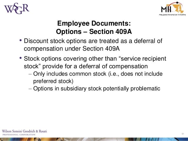 Nonstatutory stock options 409a