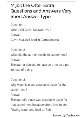 Mijbil The Otter Questions and Answers | PDF