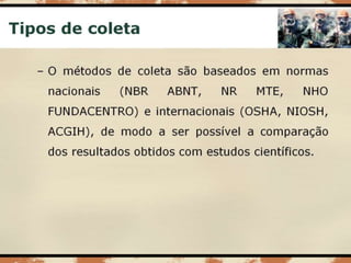 Aula 003   risco químico - coleta