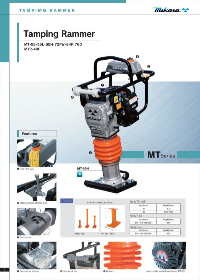 Ting Rammer Mikasa Mt F - Construction Equipment Mikasa Brochure ting rammer mikasa mt f construction equipment mikasa brochure