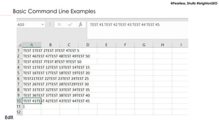 @Fearless_Shultz #brightonSEO
Basic Command Line Examples
 
