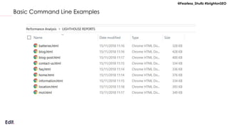 @Fearless_Shultz #brightonSEO
Basic Command Line Examples
 