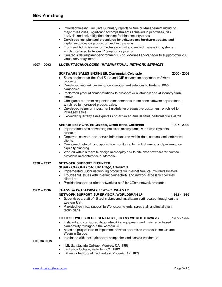 mike armstrong resume credentials network security engineer resume
