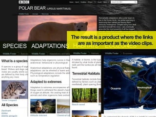 The result is a product where the links
  are as important as the video clips.
 