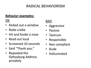 Growing behavioral processes