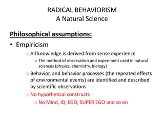 PSYCHOLOGYPhilosophy:Freedom of choiceIndividuals are responsible