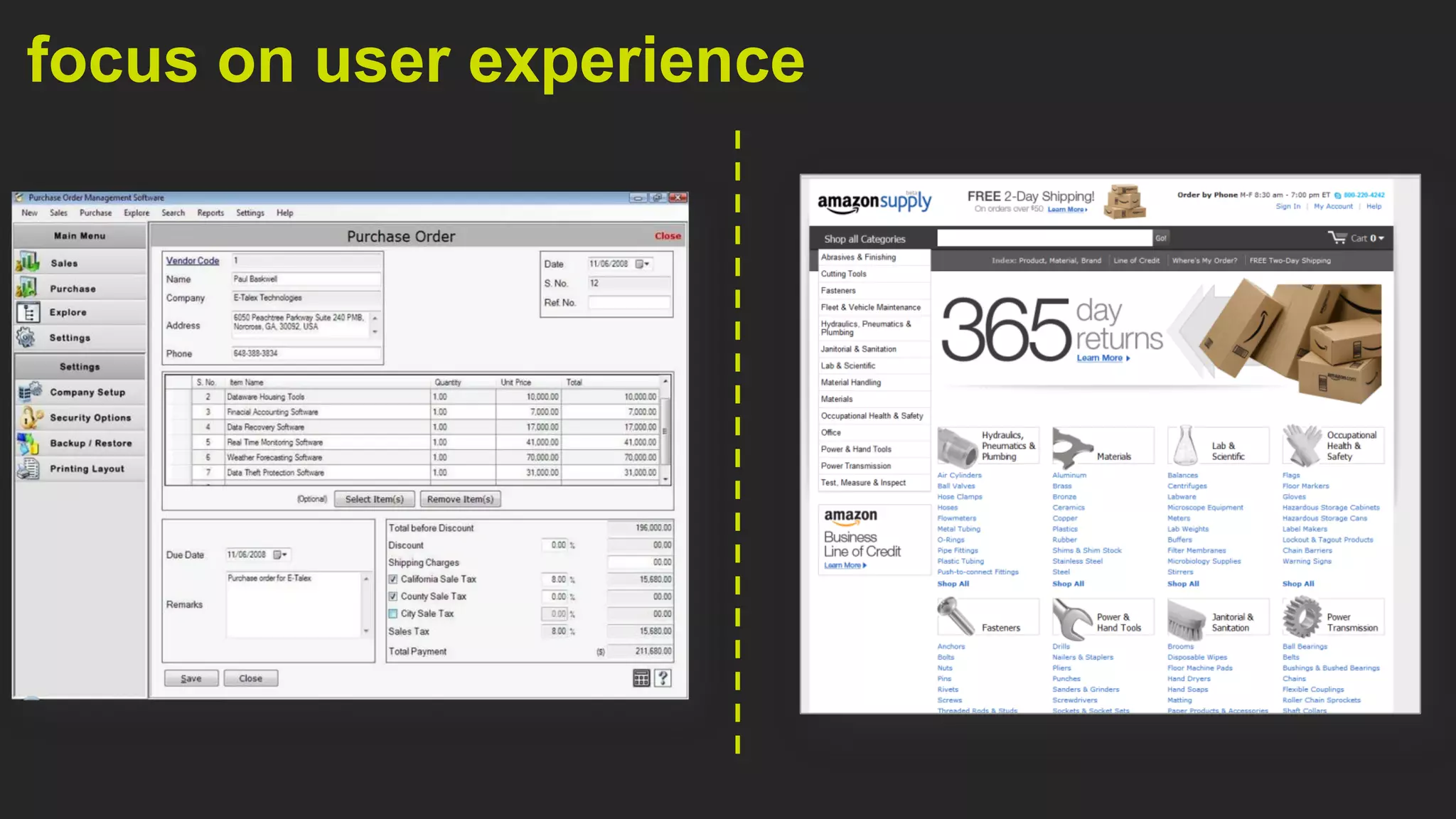 focus on user experience
 