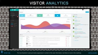 ANALYTICS 
For now Quantum Lead just tracks pageviews in context of the user information, but there is more in the roadmap.  