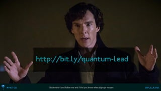 Bookmark it and follow me and I’ll let you know when signups reopen  