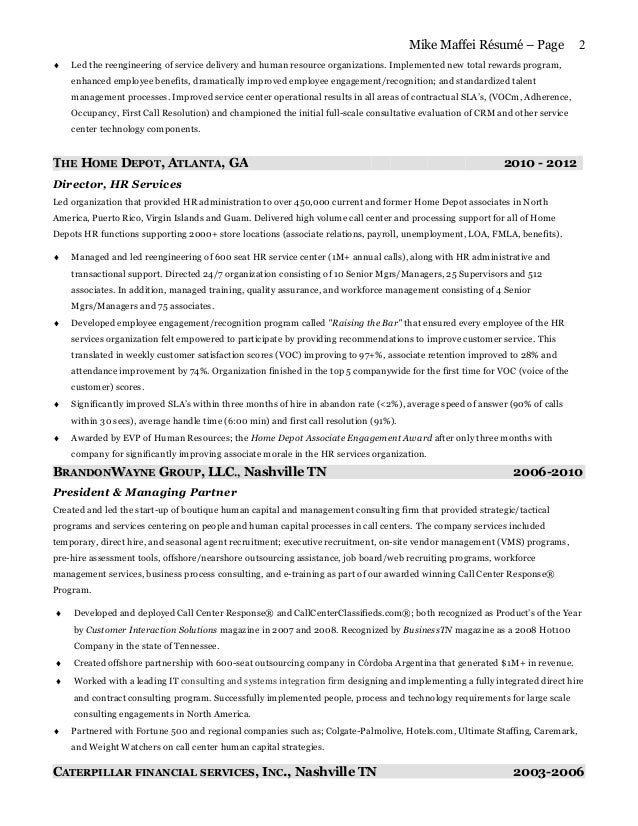 Home Depot Employee Benefits >> Mike maffei resume Home Depot Employee Benefits >> Mike maffei resume
